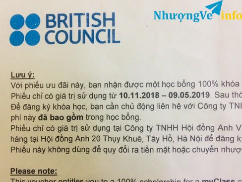 Ảnh Nhượng Khóa học British Council (50% off giá gốc)
