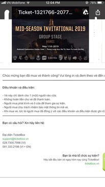 Ảnh Vé Tier 2 MSI ngày 11/05 14/05