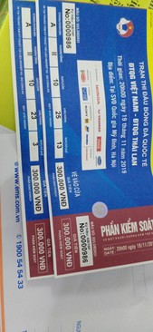 Ảnh Vé trận Việt Nam vs Thái Lan