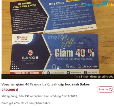 Ảnh Voucher giảm 40% mua balô, vali cặp học sinh Sakos