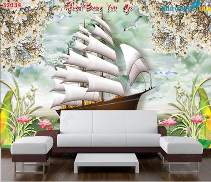 Ảnh Tranh lụa kim tuyến dán tường giá rẻ