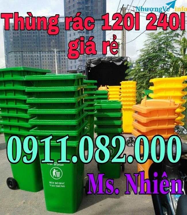 Ảnh Thùng rác120 lít 240 lít 660 lít giá rẻ nhất- lh 0911.082.000