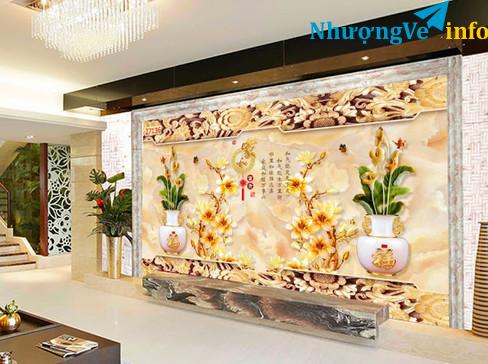 Ảnh Tranh dán tường 3d 5d tranh lụa tranh kim tuyến