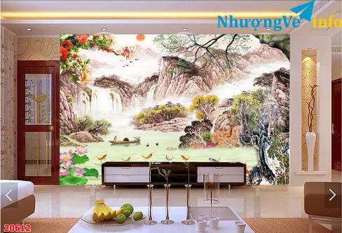 Ảnh Tranh lụa tranh kim tuyến dán tường