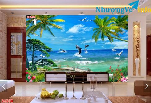 Ảnh Tranh lụa dán tường 3d 5d