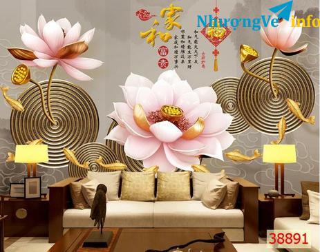 Ảnh Tranh dán tường 3d 5d tranh lụa tranh kim tuyến giá rẻ