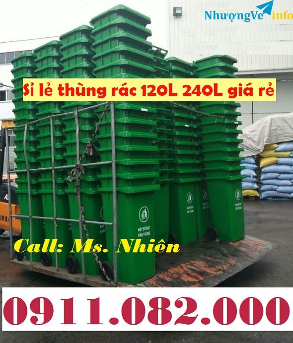 Ảnh Thùng rác 120 lít 240 lít giá rẻ tại cần thơ, quận ninh kiều, quận cái răng- lh 0911082000