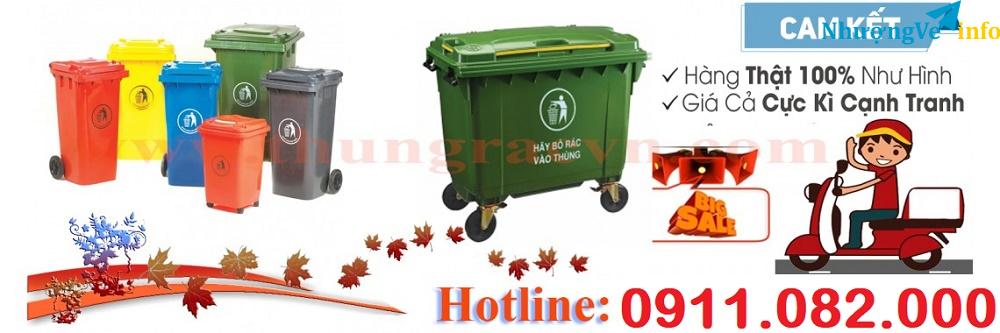 Ảnh Thùng rác 120 lít 240 lít nắp hở giá rẻ tại cà mau- sỉ lẻ thùng rác nắp kín bánh xe- lh 0911082000