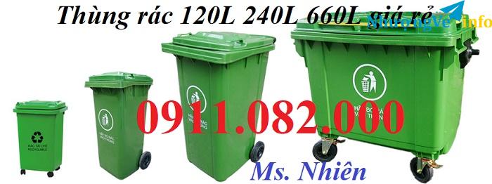 Ảnh Giảm giá thùng rác 240 lít giá rẻ tại vĩnh long- thùng rác mới 100%- lh 0911082000
