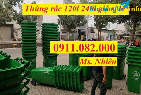 Ảnh Bán thùng rác 120l 240 lít giá rẻ tại trà vinh- thùng rác 40 lít phân loại rác- lh 0911082000