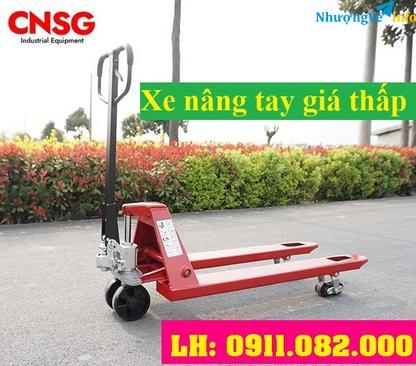 Ảnh Cung cấp xe nâng tay thấp 3 tấn giá rẻ tại sóc trăng- xe nâng tay bánh PU- lh 0911082000