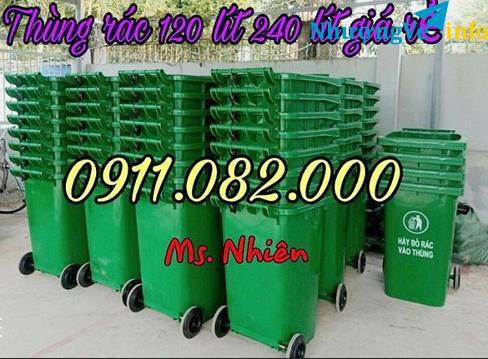 Ảnh Thùng rácnhựa nắp kín giá sỉ lẻ- thùng rác 120l 240l 660l giá rẻ tại đồng nai- lh 0911.082.000