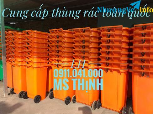 Ảnh Thùng rác màu cam có sẵn số lượng lớn lh 0911.041.000