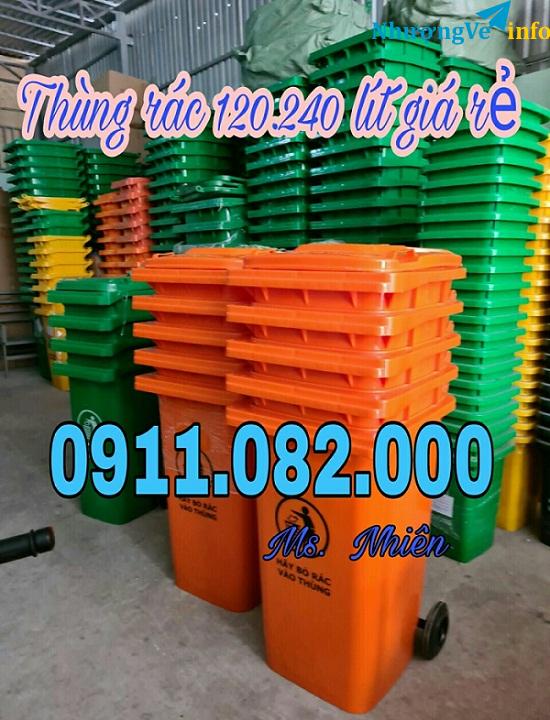 Ảnh Thùng rác giá rẻ hàng nhập khẩu- thùng rác 120 lít 240 lít giá thấp tại vĩnh long- lh 0911082000