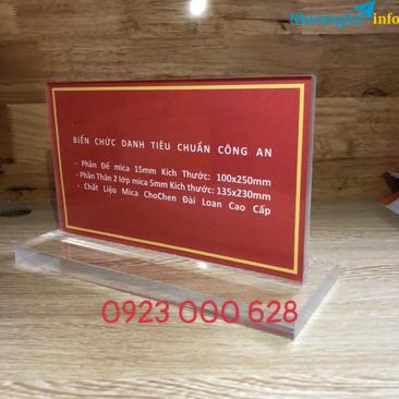 Ảnh Biển chức danh mica để bàn, biển chức danh giá rẻ, biển quân đội