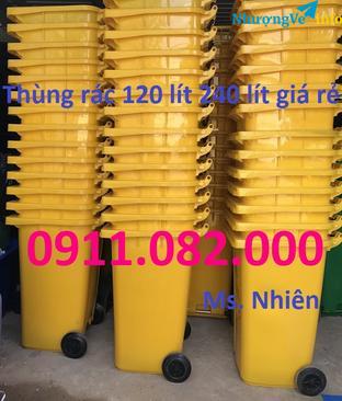 Ảnh Công ty thùng rác nhựa giá rẻ tại hậu giang, thùng rác 120 lít 240 lít 660 lít. lh 0911082000