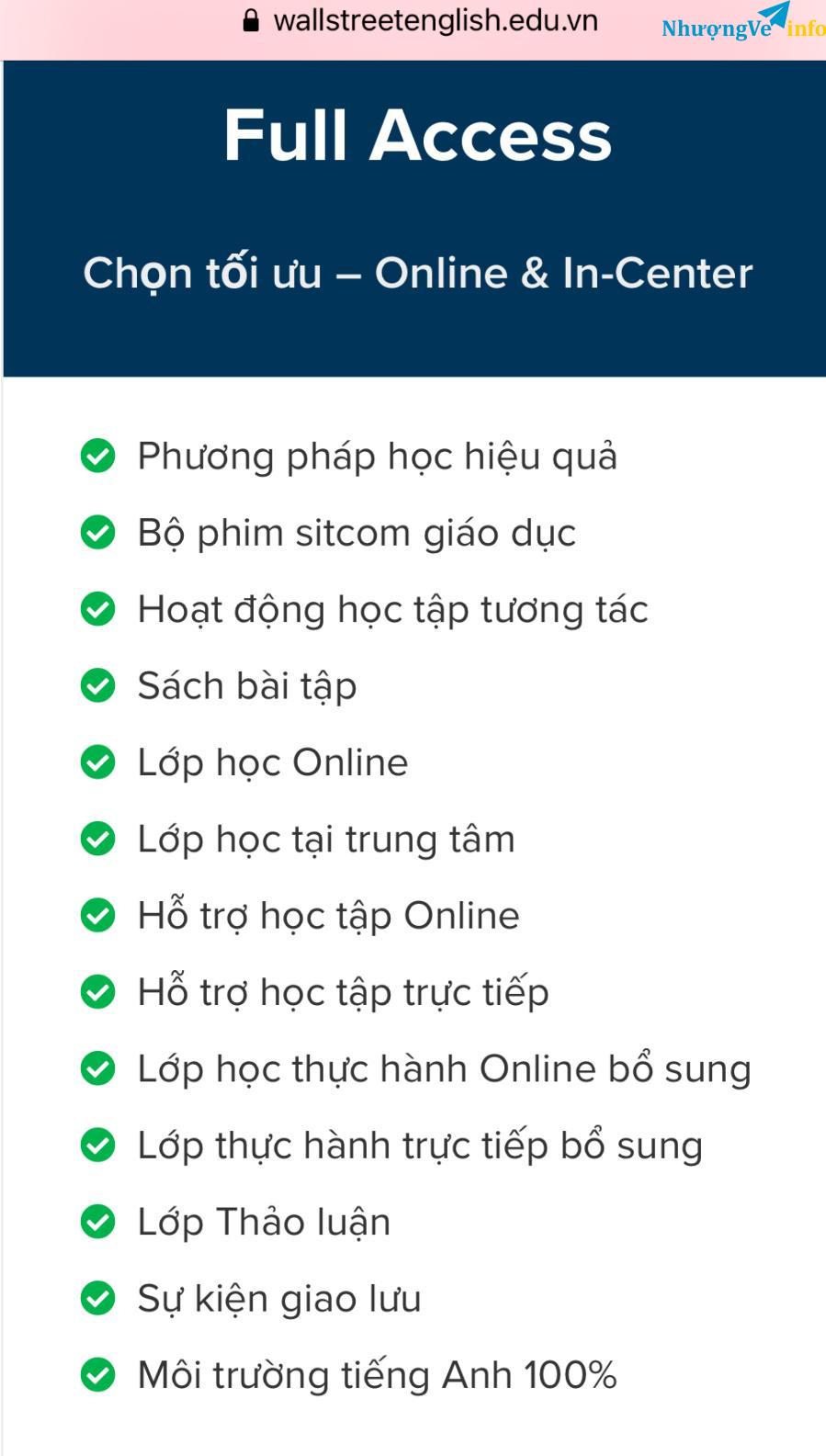 Ảnh Pass khoá học tiếng anh Full Access tại Wall Street English