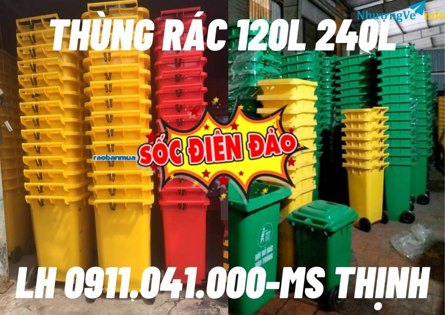 Ảnh Thùng rác công cộng giá sỉ, thùng rác 240lit vĩnh long lh 0911.041.000
