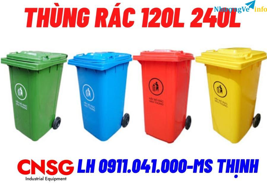 Ảnh Bán thùng rác y tế, thùng rác công cộng 120lit 240lit 660lit, thùng rác cần thơ giá rẻ 0911041000