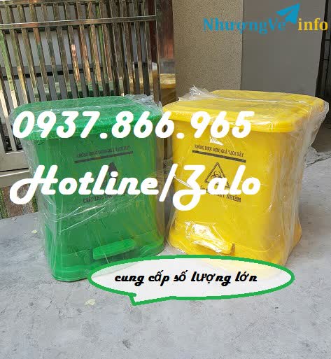 Ảnh Thùng rác 20l dùng trong các bệnh viện, cần tìm đại lí cung cấp thùng rác 25l , thùng rác đạp chân 20 bán sỉ