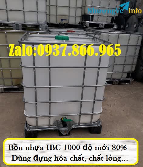 Ảnh Thùng 1000l có khung thép, bồn nuôi cá, bồn chứa dung dịch lỏng, bồn hóa chất, bồn đựng nước công trinh