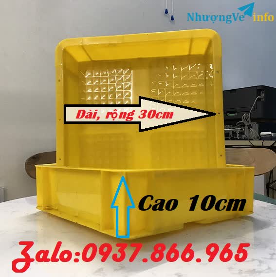 Ảnh Thùng nhựa đặc cao 10, khay đựng ốc vít, khay đựng đồ kim khí, khay dùng trong xưởng cơ khí