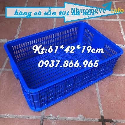 Ảnh Sọt đựng hàng, sọt nhựa đựng hàng hóa, sọt nhựa đựng hàng nông sản, sóng nhựa hở cao 19