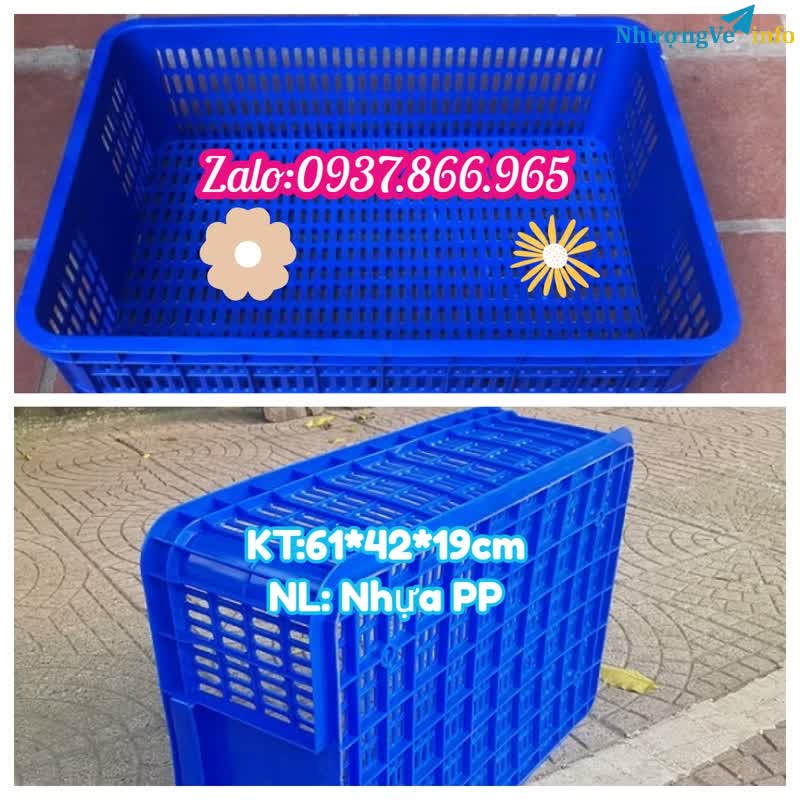 Ảnh Sọt đựng hàng, sọt nhựa đựng hàng hóa, sọt nhựa đựng hàng nông sản, sóng nhựa hở cao 19