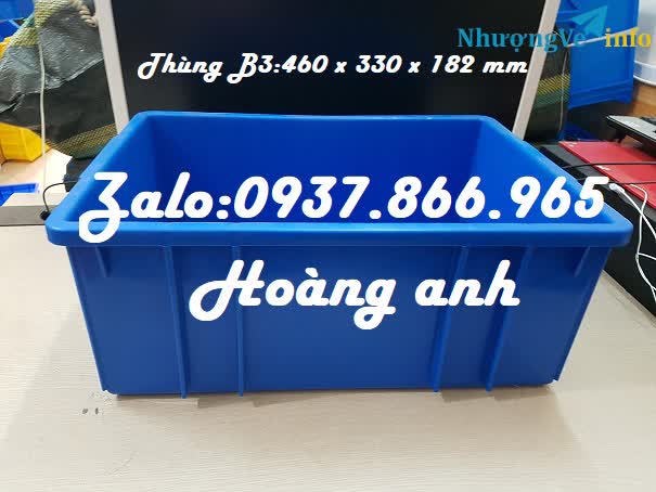 Ảnh Địa chỉ cung cấp thùng B3, thùng đặc, khay nhựa đặc, thùng nhựa bít