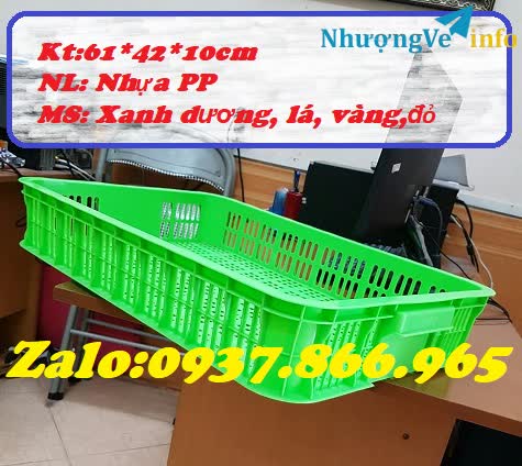 Ảnh Sóng nhựa hở , sọt nhựa HS010, khay nhựa đựng rau củ trong cửa hàng tiện ích, khay nhựa cao 10