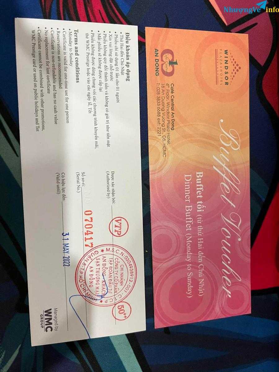 Ảnh TP Hồ Chí Minh: Pass 02 voucher Buffet Windsor