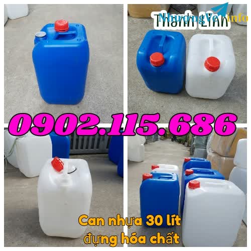 Ảnh Can nhựa 30 lít, can hóa chất, can nhựa HDPE, can 30 lít, can nhựa, can nhựa xanh, can 30 lít trắng, can nhựa 30 lít đựng hóa chất.