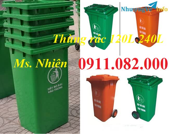 Ảnh Cung cấp thùng rác 120L 240L 660L giá rẻ- lh 0911082000- thùng rác giá sỉ thấp nhất miền tây