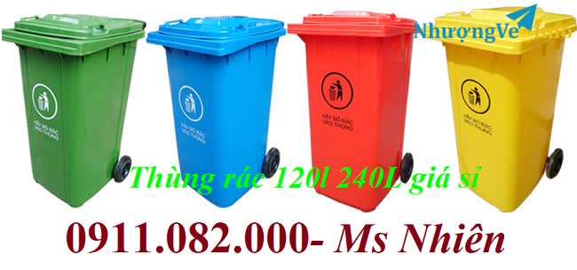 Ảnh Vĩnh Long- nơi bán thùng rác giá rẻ- thùng rác y tế, thùng rác 120L 240L 660L- lh 0911082000