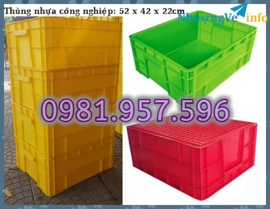 Ảnh Thùng nhựa vuông, thùng nhựa đặc có nắp, thùng nhựa B8