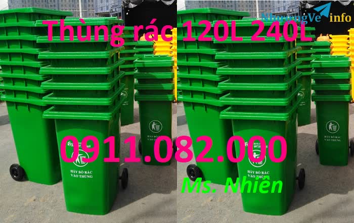 Ảnh Nơi sỉ và lẻ và lẻ giá rẻ thùng rác 120l 240l 660- thùng rác nhựa giá rẻ tại tiền giang-lh 0911082000