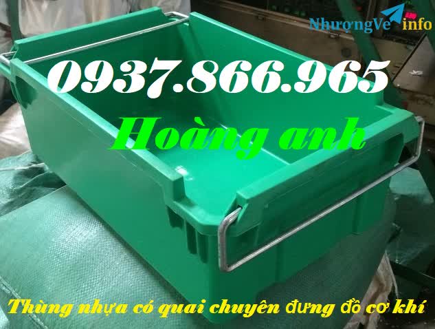 Ảnh Khay nhựa công nghiệp, giá thùng nhựa có quai xách, mua thùng nhựa quai sắt ở đâu, thùng nhựa A2