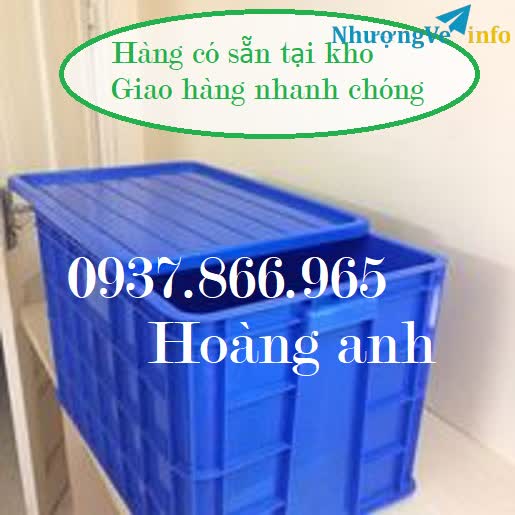 Ảnh Mua thùng nhựa đặc màu xanh ở đâu, thùng nhựa cao 39, khay nhựa có nắp đậy