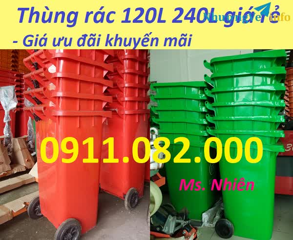 Ảnh Nơi cung cấp thùng rác y tế, thùng rác ngoài trời 3 ngăn, thùng rác 120L 240L giá rẻ- lh 091108200