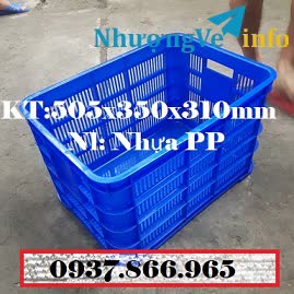 Ảnh Sọt nhựa HS 012, sọt nhựa rỗng đáy đặc, sọt đựng hàng đông lạnh, sọt nhựa  hở cao 31