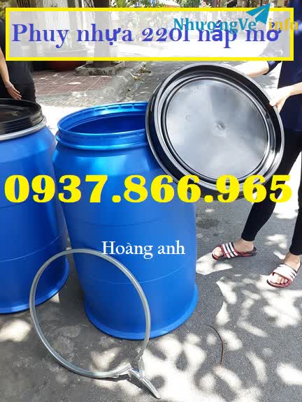 Ảnh Phuy nhựa 220l nắp kín, phuy nhựa nắp mở, phuy nhựa tại hà nội, thùng phuy