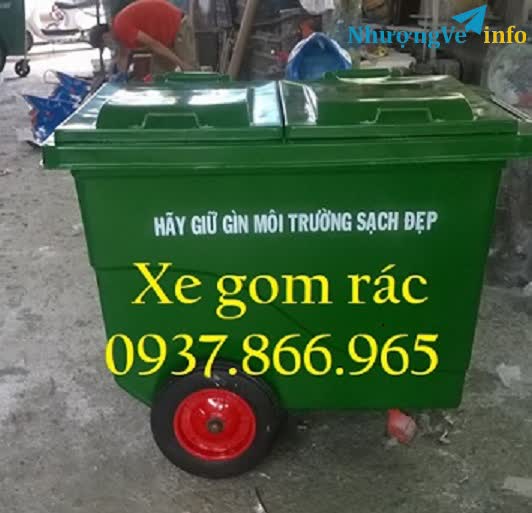 Ảnh Xe gom rác tại hà nội, thùng rác công cộng, xe gom rác tại toàn nhà chung cư, thùng rác 660l có bánh