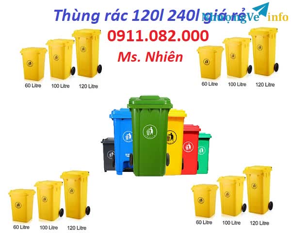 Ảnh Sỉ lẻ thùng rác đạp chân giá rẻ- hạ giá thùng rác 120l 240l 660l giá rẻ tại tiền giang- lh 0911082000