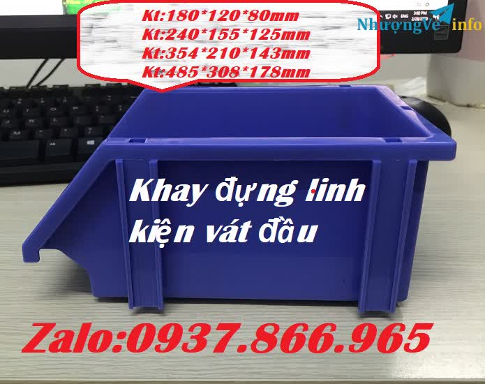 Ảnh Mua khay đựng ốc vít, khay đựng linh kiện, khay nhựa vát đầu, khya nhựa xếp thành chồng