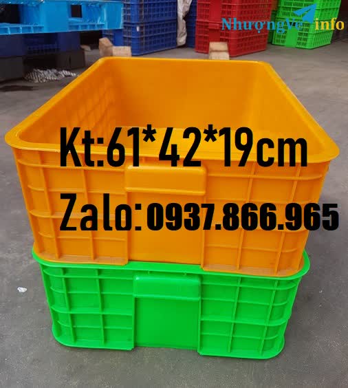 Ảnh Đơn vị sản xuât thùng nhựa đặc tại miền bắc, thùng cơ khí, khay nhựa cao 19, thùng nhựa có nắp