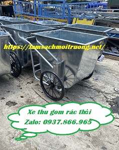 Ảnh Xe gom rác thải tôn 500l, xe gom rác tôn 400l, xe gom rác bên môi trường, xe thu gom rác thải