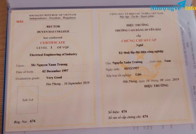 Ảnh Học chứng chỉ Điện Công Nghiệp tại Hải Phòng