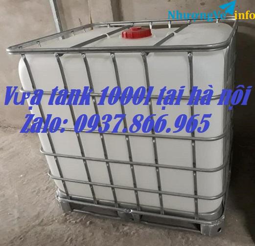 Ảnh ThuÌng chưÌa 1000l cuÌ coÌ khung theÌp, bôÌn IBC, bôÌn cuÌ đôÌ£ mơÌi 80%, bôÌn đưÌ£ng thưÌ£c phâÌm , tank nhưÌ£a 1000l
