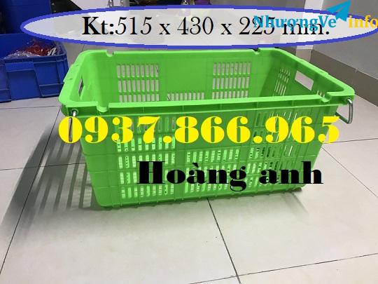 Ảnh Giá sọt nhựa quai sắt dùng trong kho lạnh, sóng nhựa hở HS 011, sọt nhựa rỗng