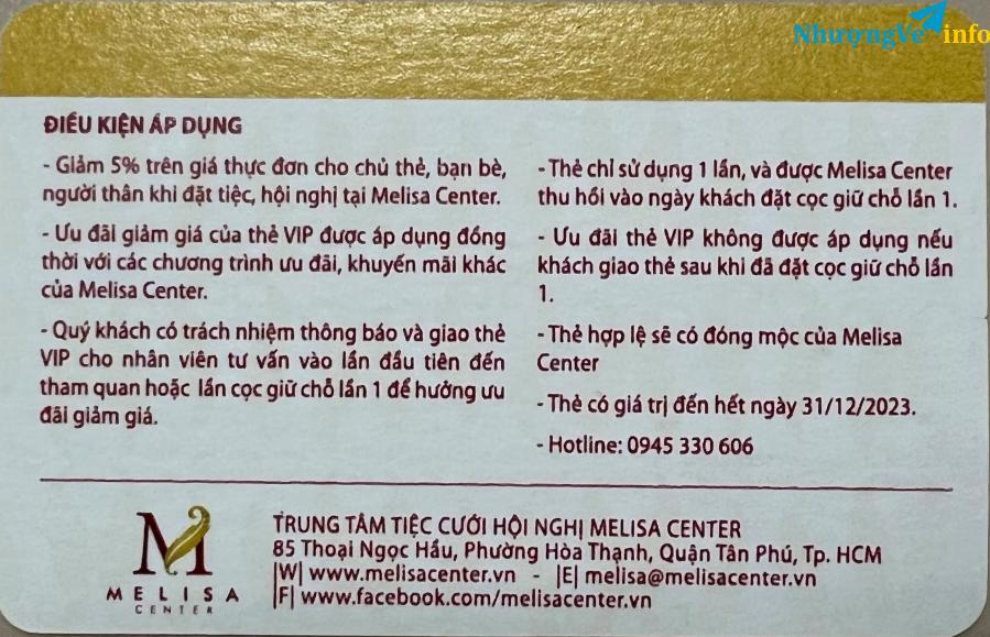 Ảnh Vip card giảm 5% nhà hàng Melisa